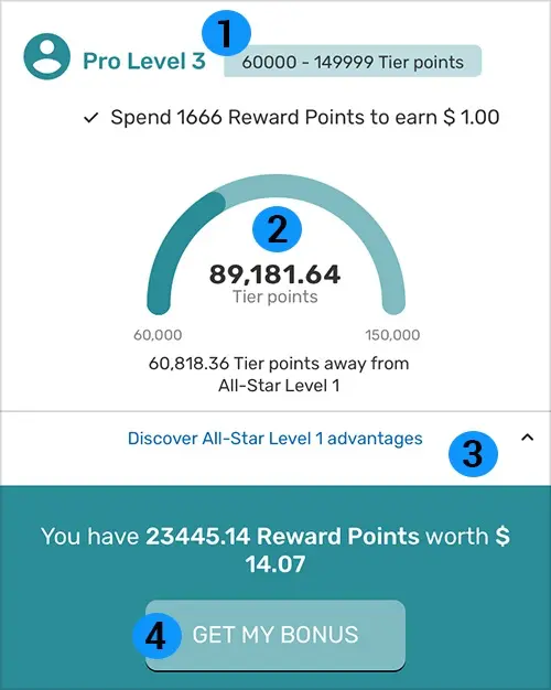 Rewards Dashboard Details