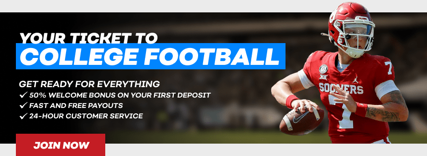 Claim a 50% Welcome Bonus for your first deposit on NCAA Football
