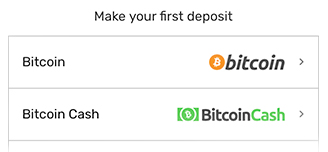 Step 2: Select your deposit method.